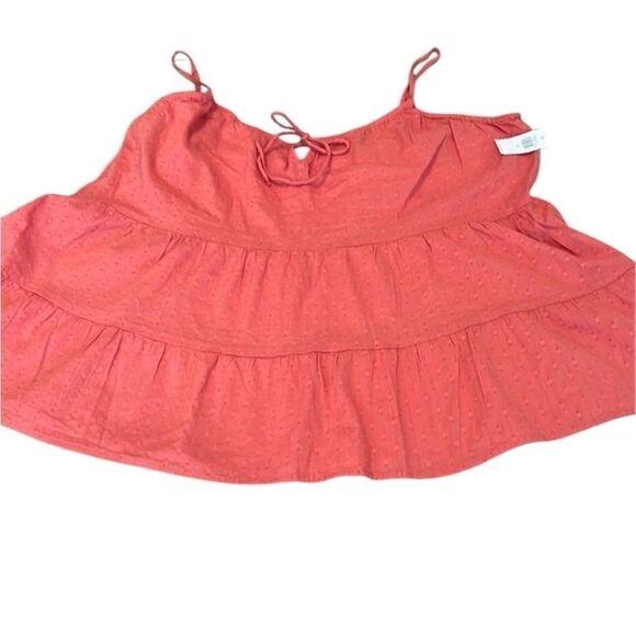 Old Navy NWT szXXL orange flowy tiered adjustable strap top - Picture 1 of 8